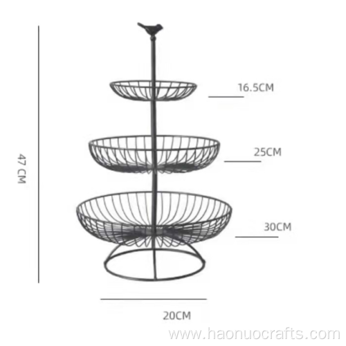 Bird three-tiered fruit basket